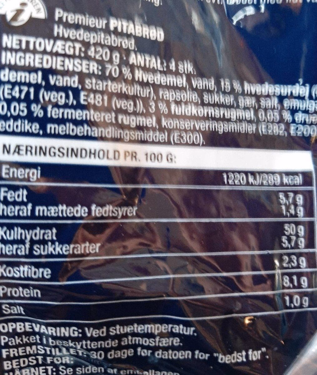 Hvor mange kalorier er der i et pitabrød med shawarma?